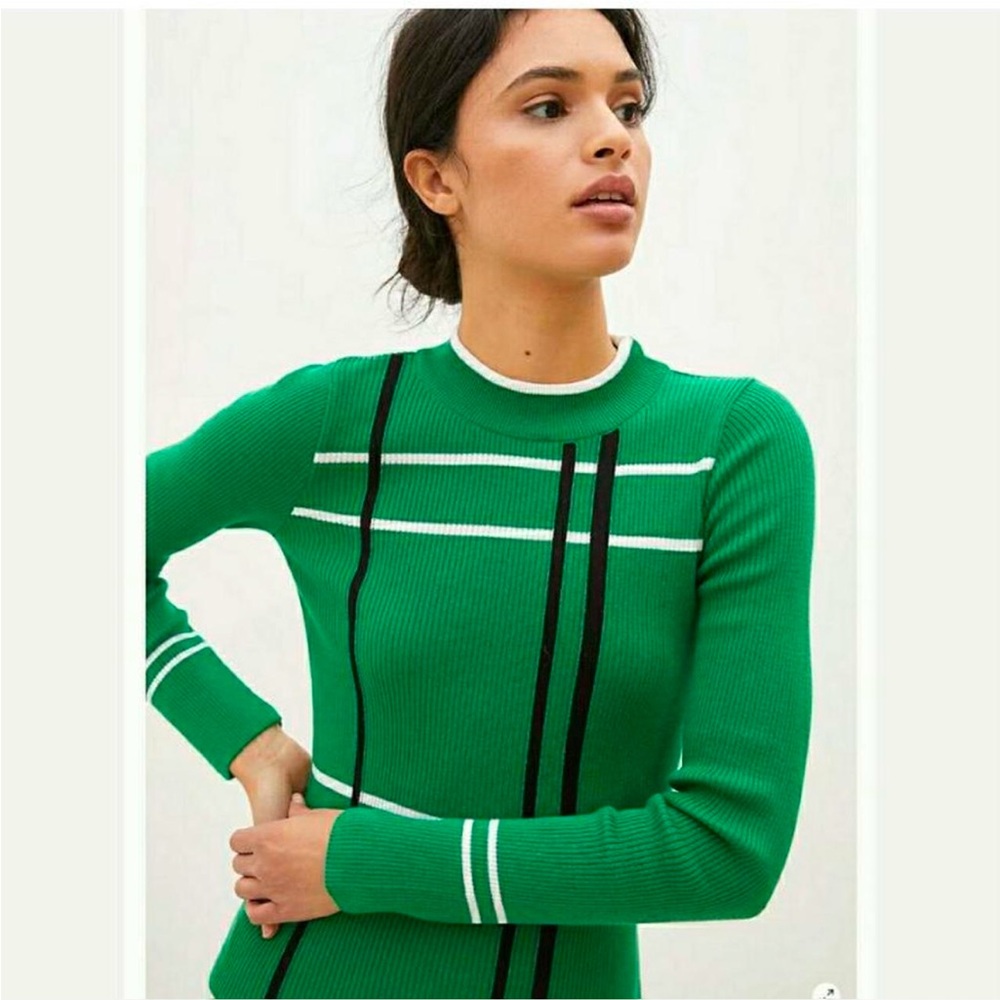 Maeve Anthropologie Mod Green Mock Neck Sweater Size Smalll